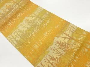 木々模様織出し名古屋帯